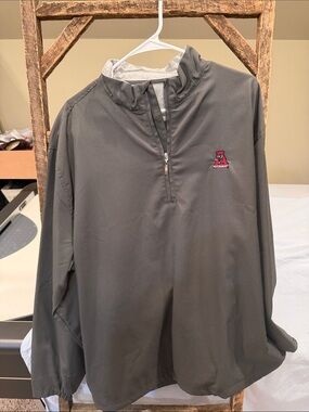 Men's Gray Quarter-Zip Bomber Pullover